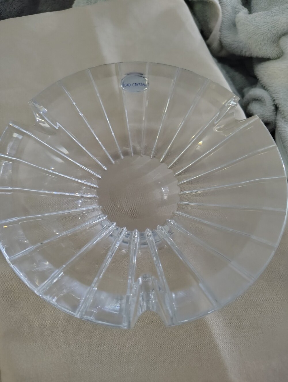 Vintage Lead crystal Ashtray By Rogaska 7 Inch By 2 Inch